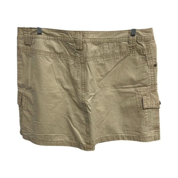Faded Glory Womens Plus Cargo Skirt 20W Valley Tan Cotton Casual Utility Style - Picture 2 of 10